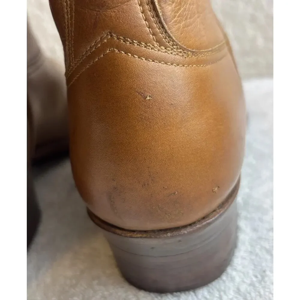 Vintage Lucchese Boots Womens 8 C San Antonio Brown Western Narrow Square Toe